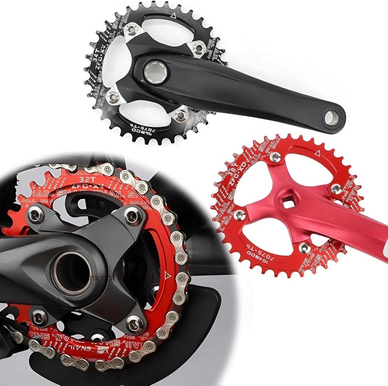 FOMTOR 104 BCD Chainring (30-52T) 7-12 Speed Compatible CNC 7075 Aluminum Narrow Wide Tooth Round Oval Chainrings for MTB/Road Bike Ebike Chainwheel Black/Red - Image 5